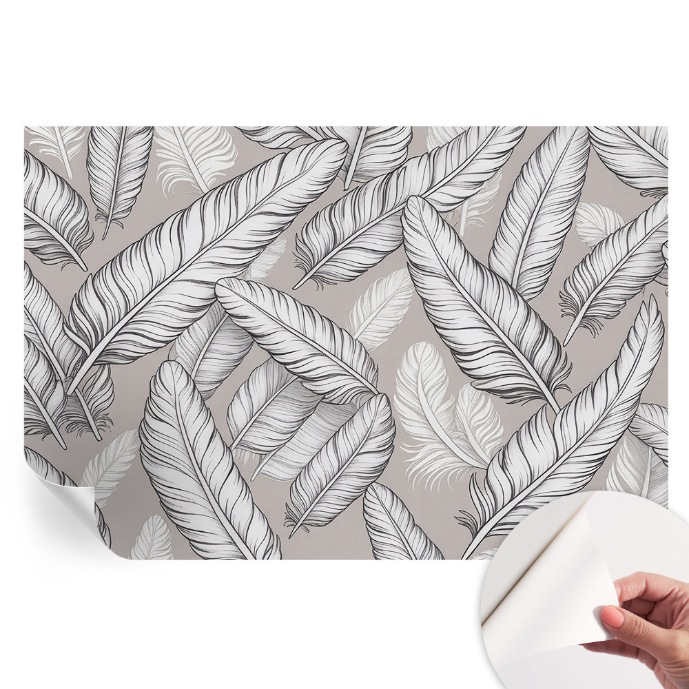 Papier peint photo moderne Plumes subtiles pour le salon
