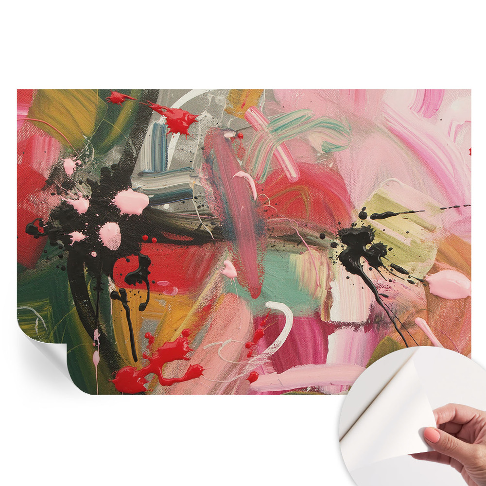 Papier peint autocollant pour salon motif chaos coloré