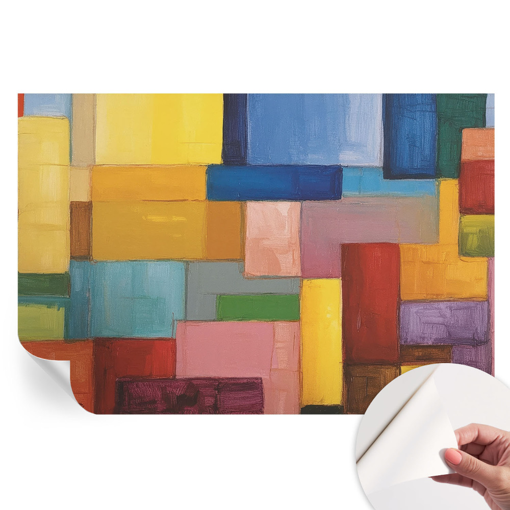 Papier peint photo moderne Rectangles colorés pour salon