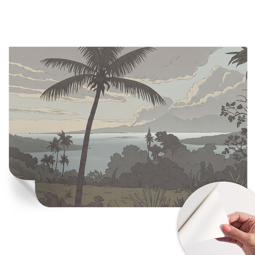 Papier peint photo autocollant paysage exotique pour chambre