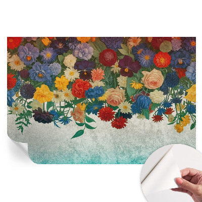 Papier peint autocollant pour le salon à fleurs colorées