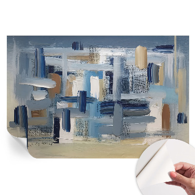 Papier peint autocollant pour salon motif abstraction pinceau