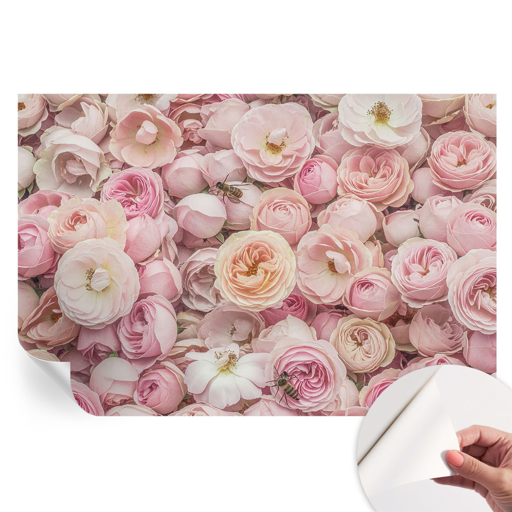 Papier peint photo autocollant pour chambre motif fleurs