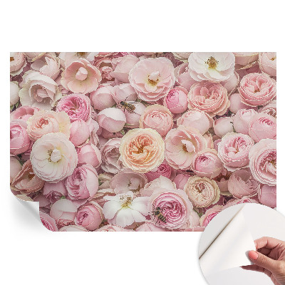 Papier peint photo autocollant pour chambre motif fleurs