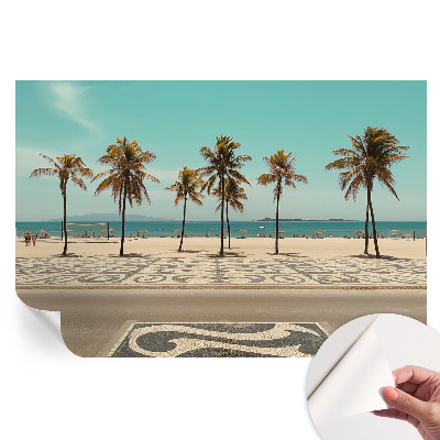 Papier peint photo moderne pour le salon Plage avec palmiers
