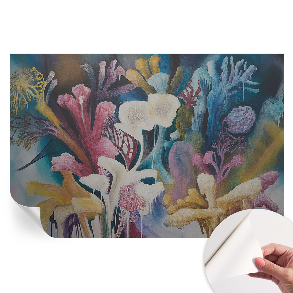 Fresque murale autocollante explosion florale