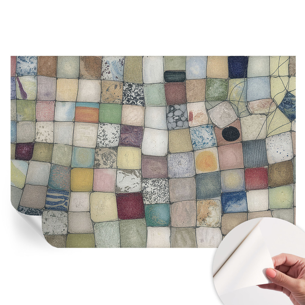 Papier peint photographique autocollant mosaïque colorée