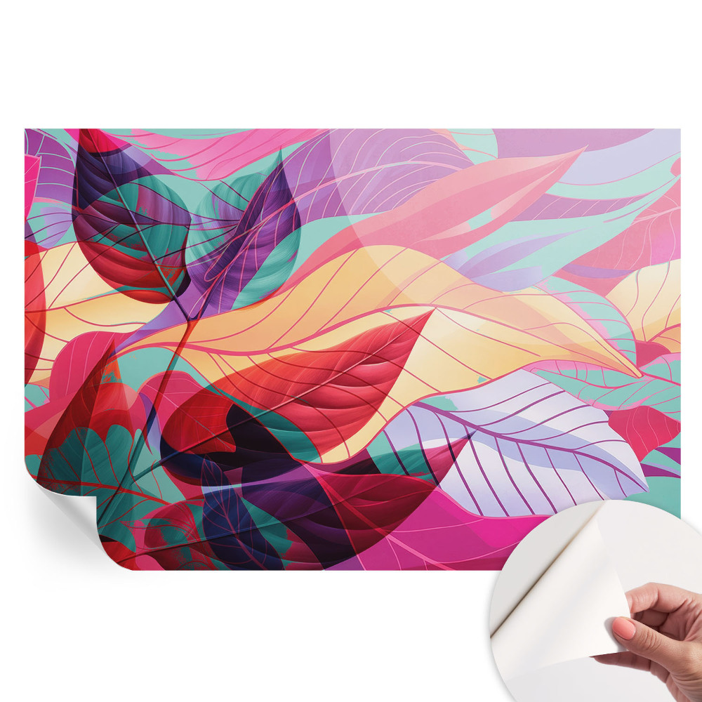 Papier peint photo moderne pour le salon Feuilles abstraites