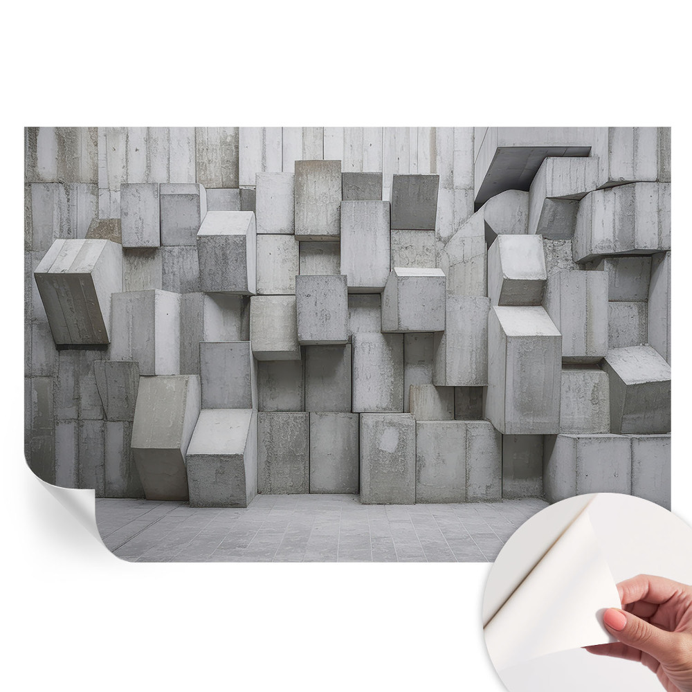 Papier peint photo autocollant motif blocs de béton