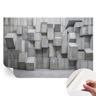 Papier peint photo autocollant motif blocs de béton