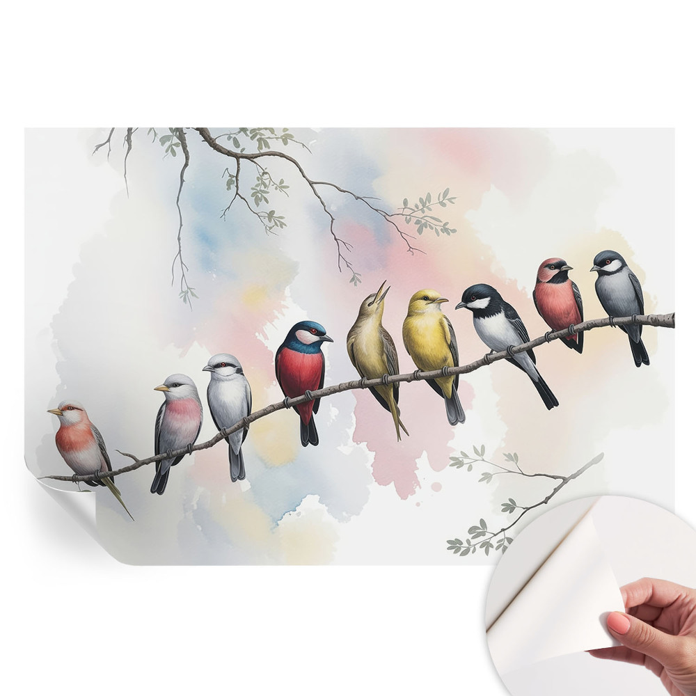 Papier peint autocollant pour le salon Oiseaux sur une branche
