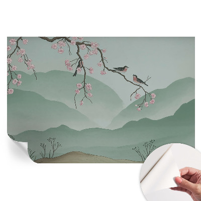 Papier peint photo autocollant sérénade japonaise pour chambre