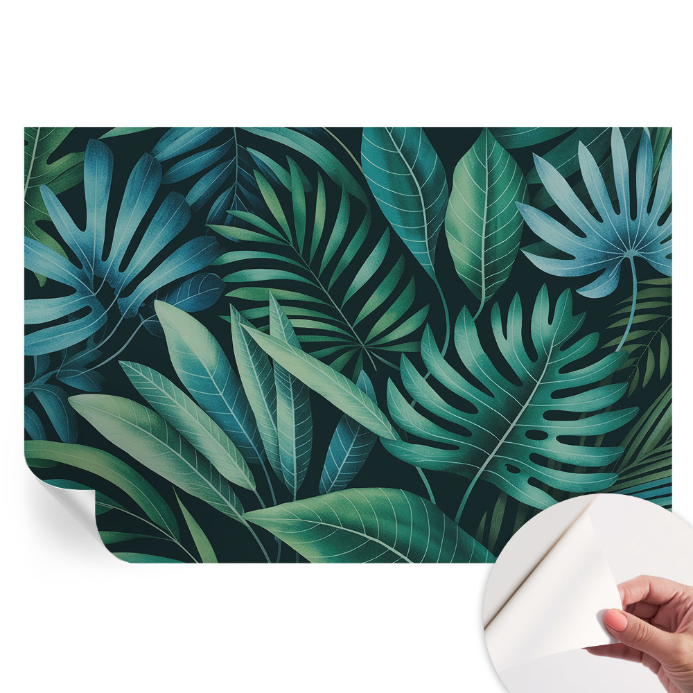 Papier peint photographique autocollant à motifs de feuilles tropicales