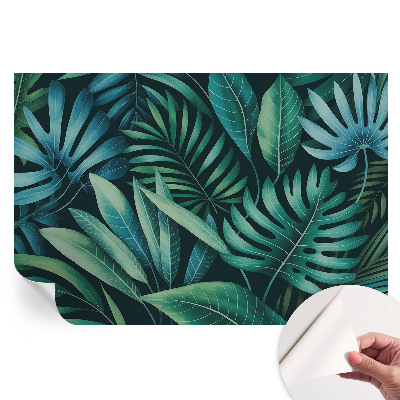 Papier peint photographique autocollant à motifs de feuilles tropicales
