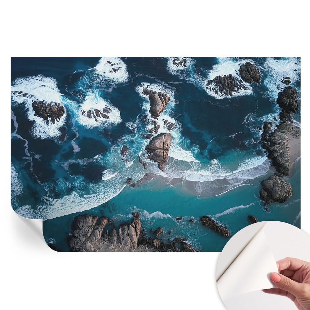 Papier peint photo autocollant vagues océaniques pour chambre