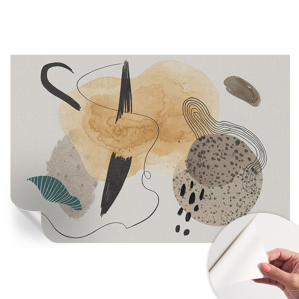 Papier peint autocollant pour salon à motif de composition abstraite