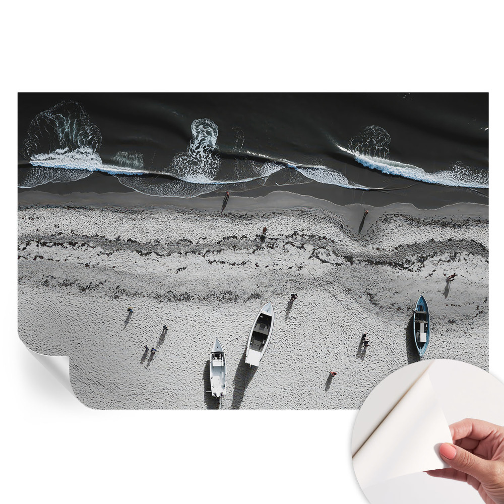 Papier peint photo moderne pour salon avec motif de plage apaisante