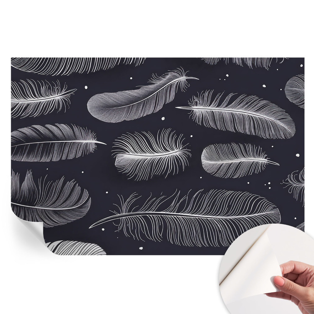 Papier peint photo moderne Plumes subtiles pour le salon