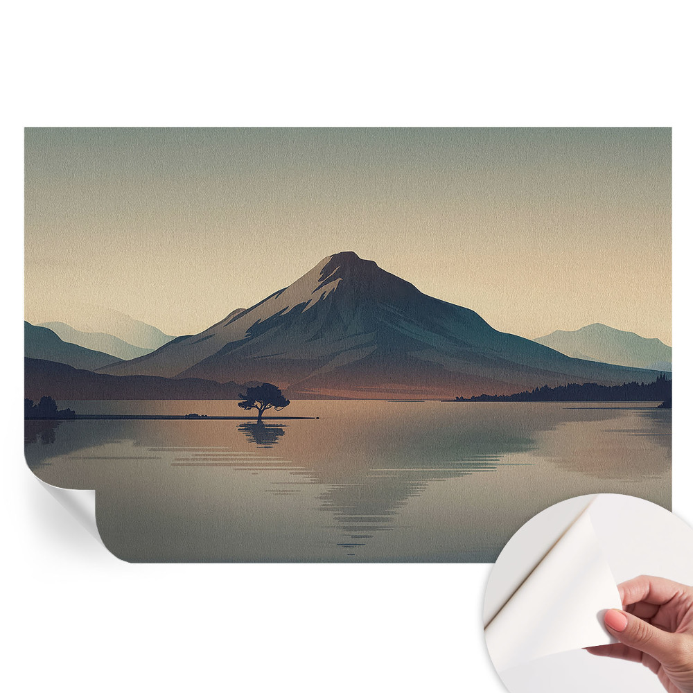 Fresque murale autocollante paysage de montagne