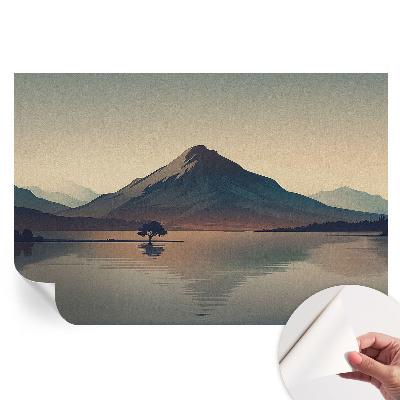 Fresque murale autocollante paysage de montagne