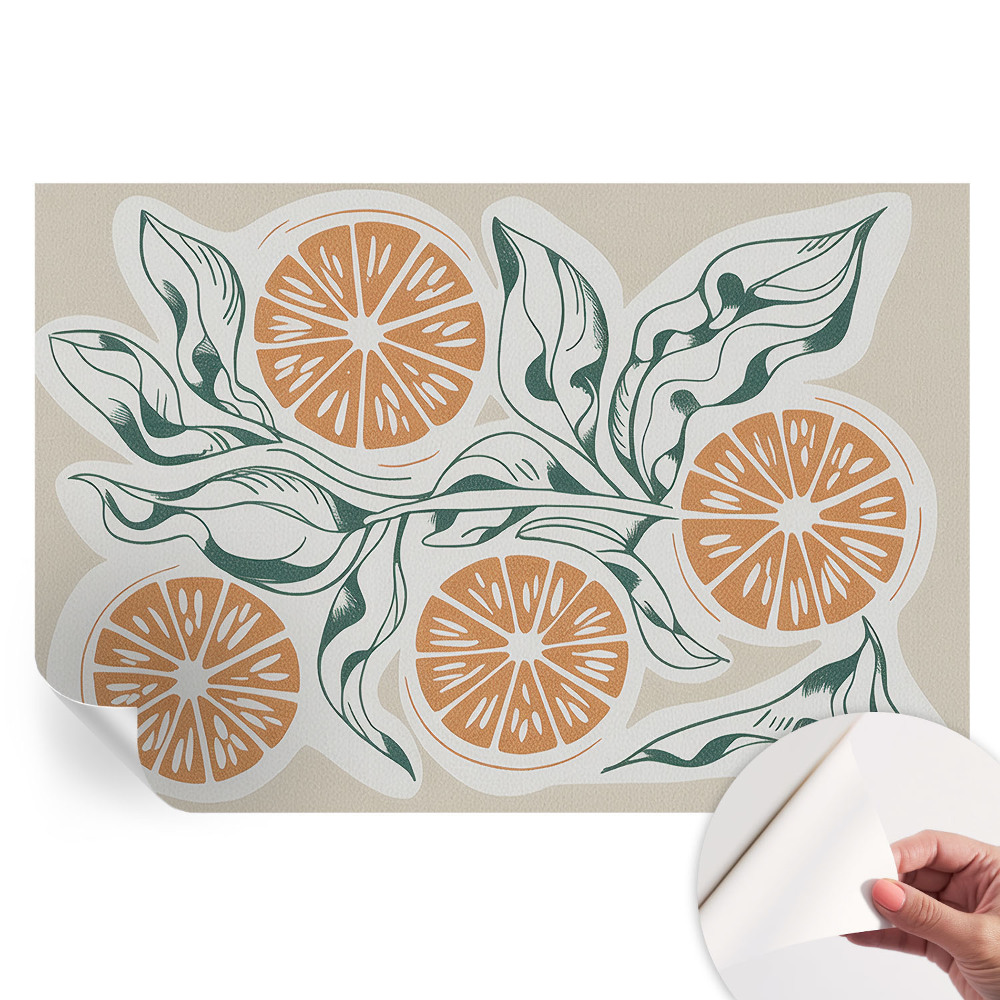 Papier peint autocollant pour le salon Modèles de fruits