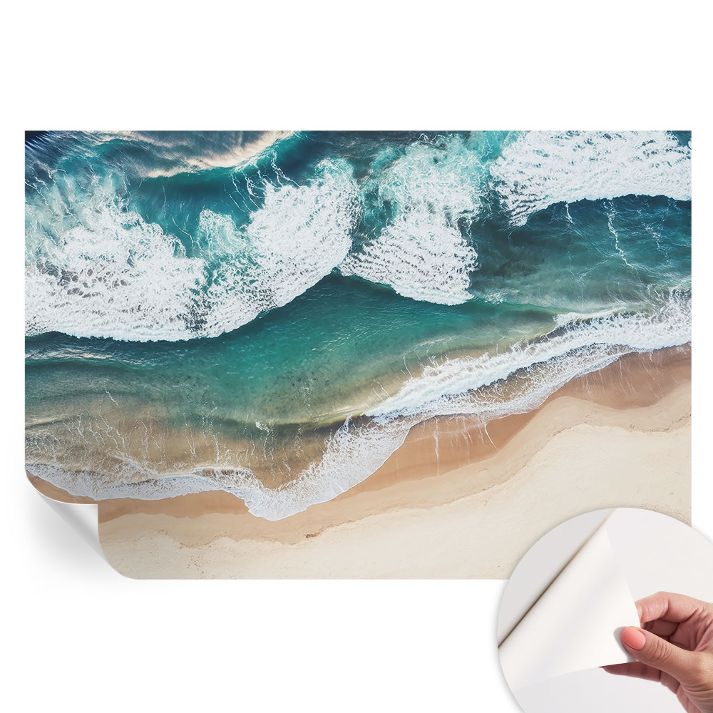 Papier peint photo autocollant motif vagues de la mer