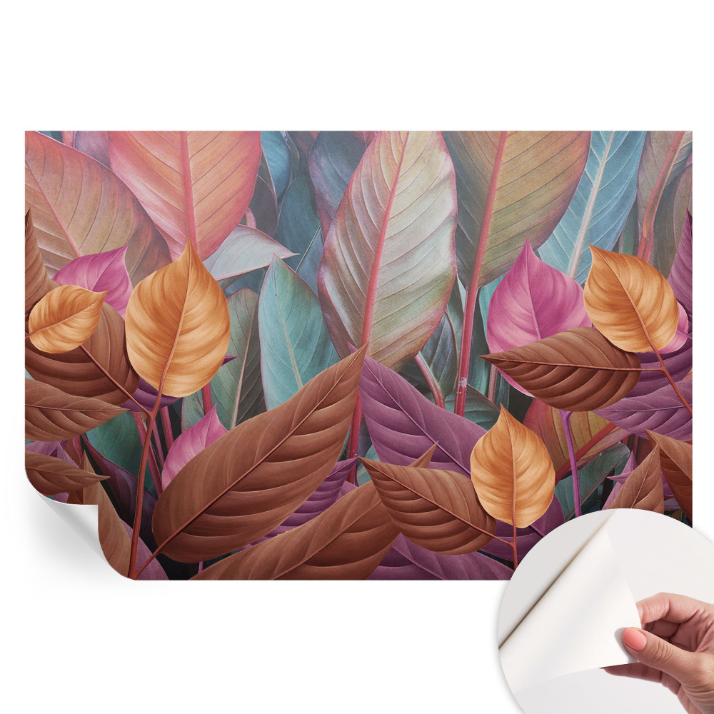 Papier peint photographique autocollant feuilles colorées