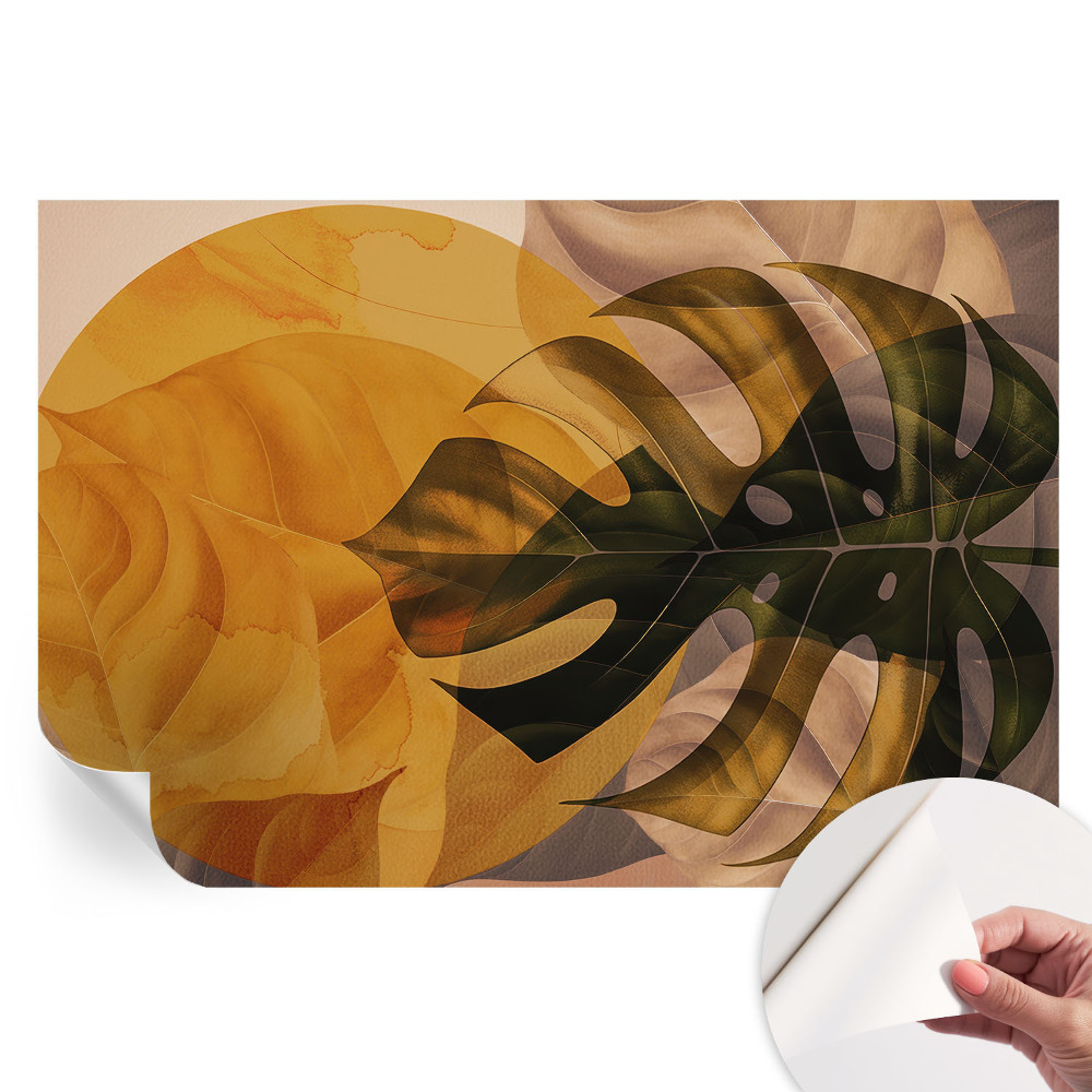 Papier peint photo autocollant pour la chambre Feuilles abstraites