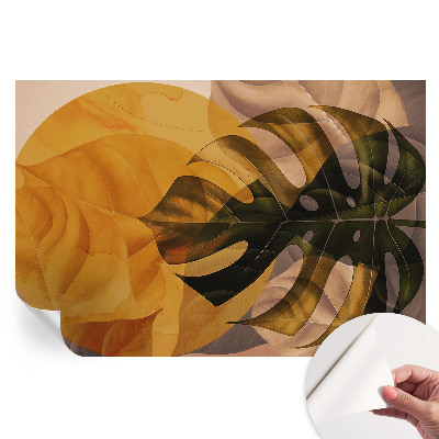 Papier peint photo autocollant pour la chambre Feuilles abstraites