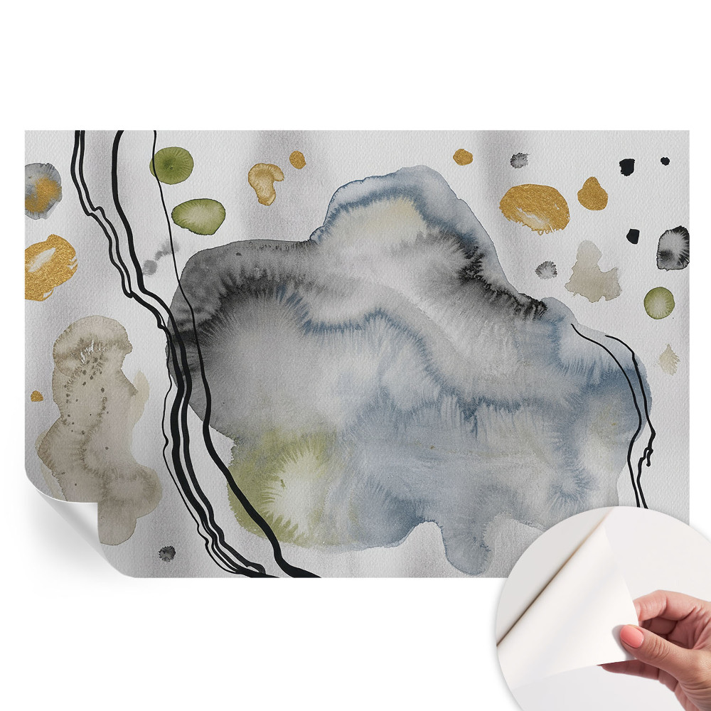 Papier peint photo moderne pour salon à motif aquarelle abstraite