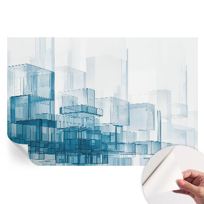Papier peint autocollant pour salon motif cubes transparents