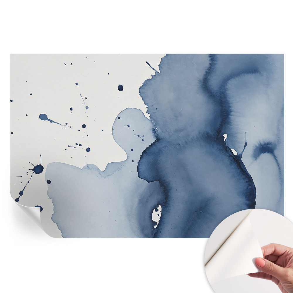 Papier peint autocollant motif éclaboussures bleu marine pour salon