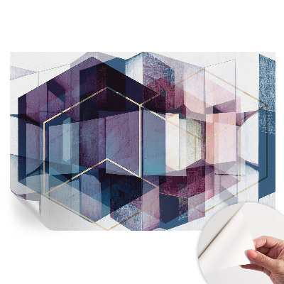 Papier peint autocollant pour le salon cubes géométriques