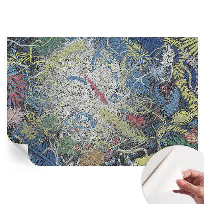 Papier peint photo moderne pour le salon Tourbillons végétaux