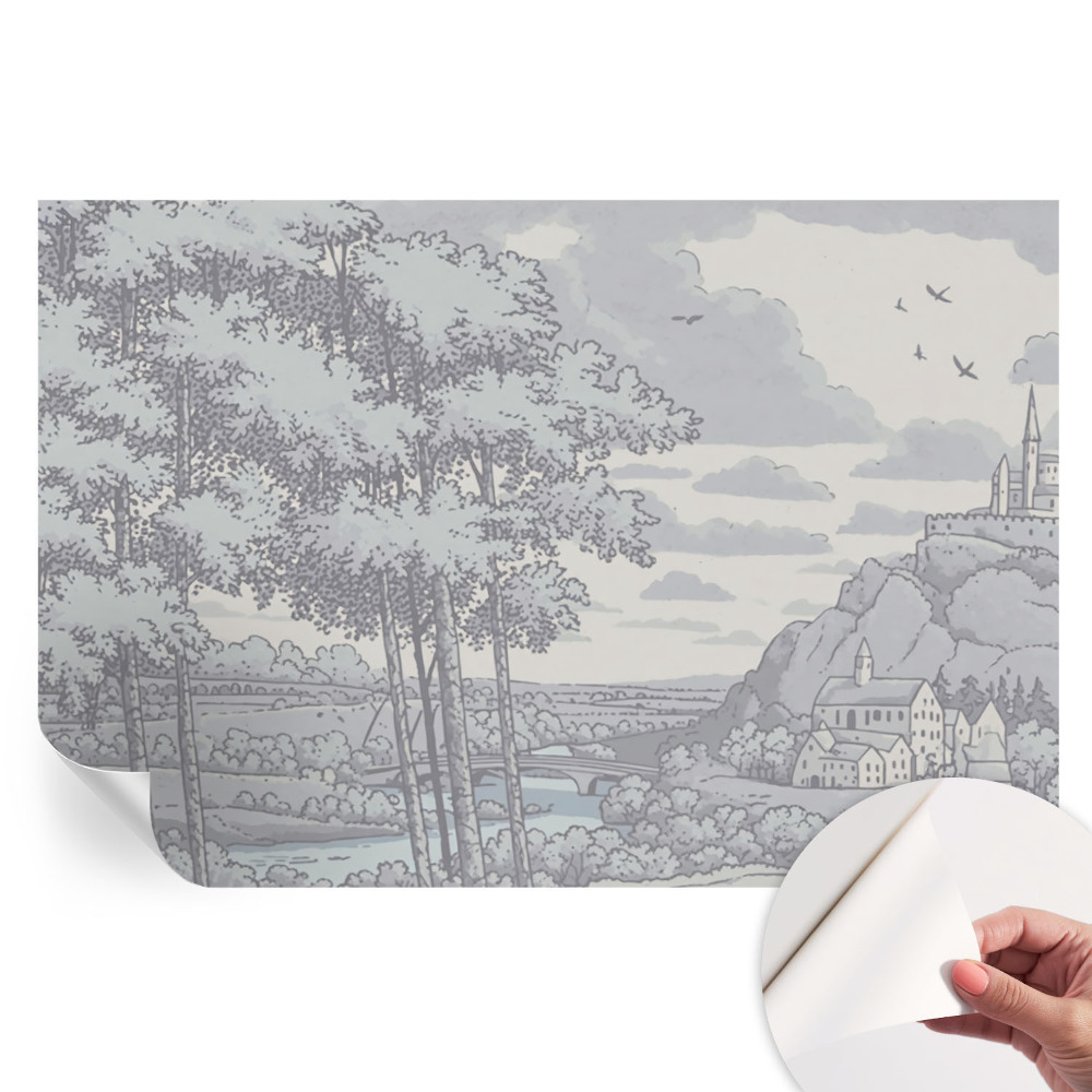 Papier peint photo autocollant pour la chambre paysage de conte de fées