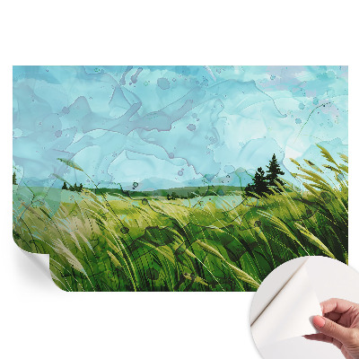 Papier peint photo autocollant pour la chambre paysages verts