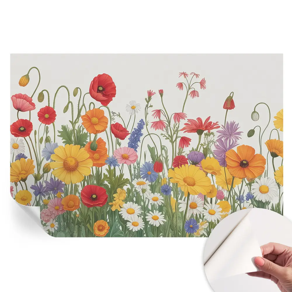 Papier peint photo autocollant Prairie fleurie pour chambre
