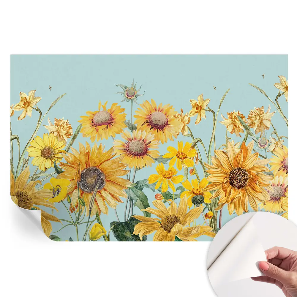 Papier peint photo autocollant pour chambre motif jardin d'été