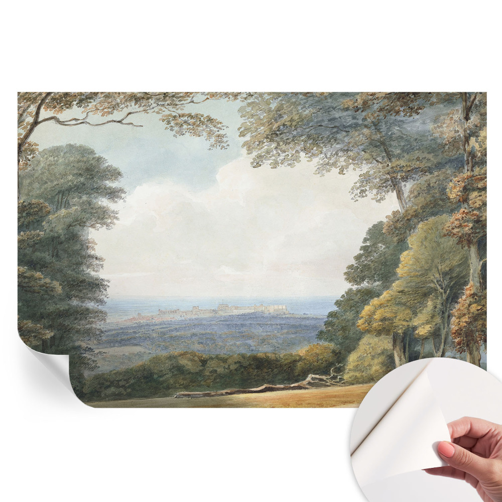 Papier peint autocollant paysage boisé pour salon