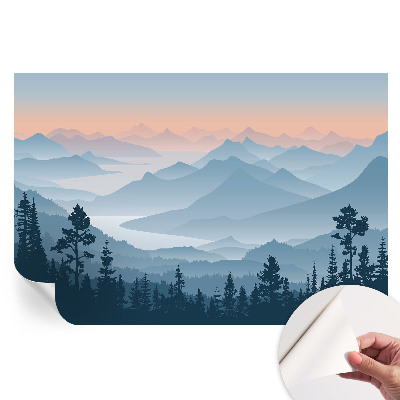 Papier peint photo autocollant pour chambre panorama de montagne