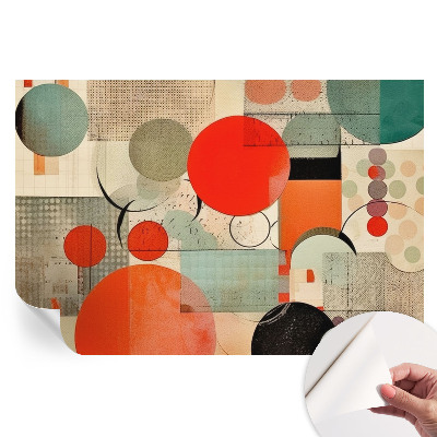 Papier peint autocollant pour salon motif abstraction colorée