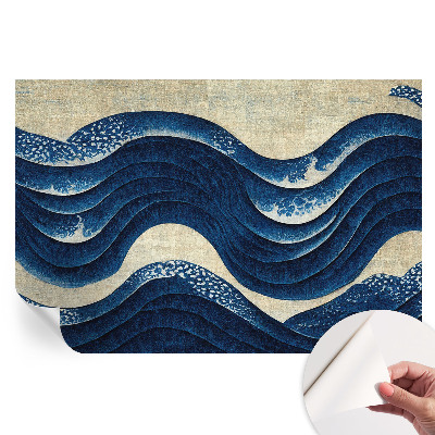 Papier peint autocollant pour le salon formes océaniques