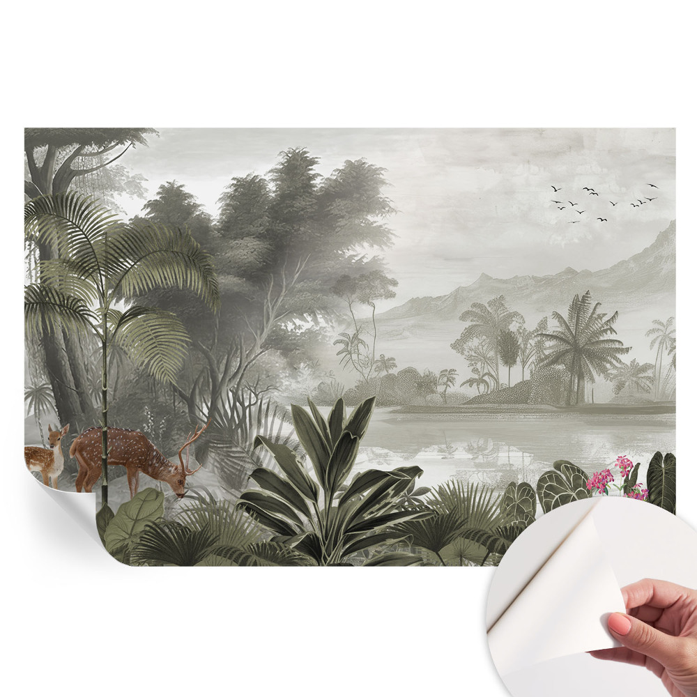 Papier peint photo autocollant motif oasis tropicale