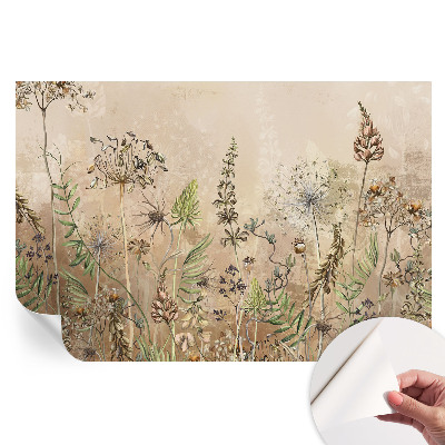 Papier peint photo autocollant motif fleurs rustiques pour chambre