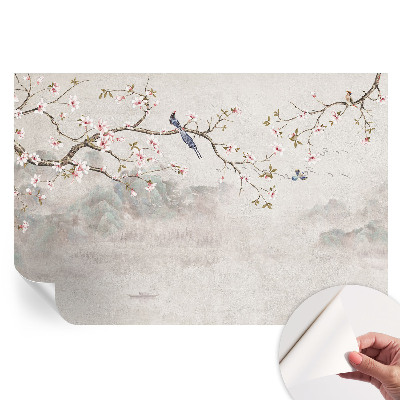 Papier peint photo autocollant pour chambre motif paysage oriental