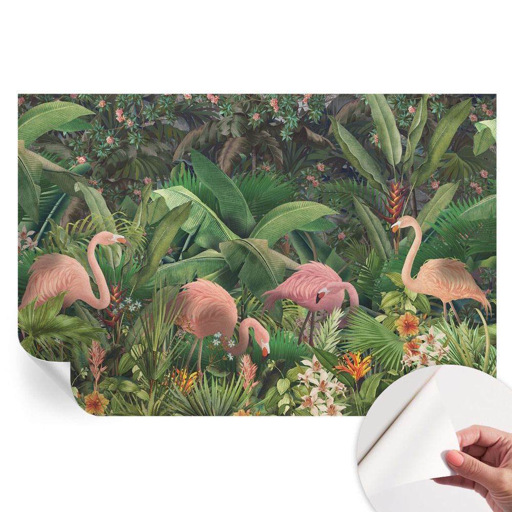 Papier peint autocollant flamants roses pour salon