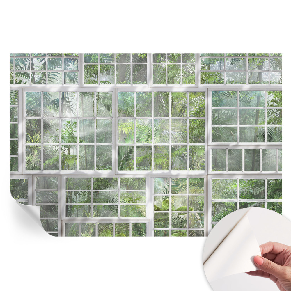 Papier peint autocollant pour salon motif forêt verte