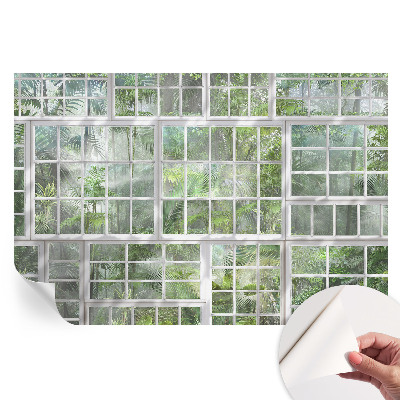 Papier peint autocollant pour salon motif forêt verte