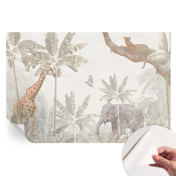 Fresque murale autocollante oasis tropicale