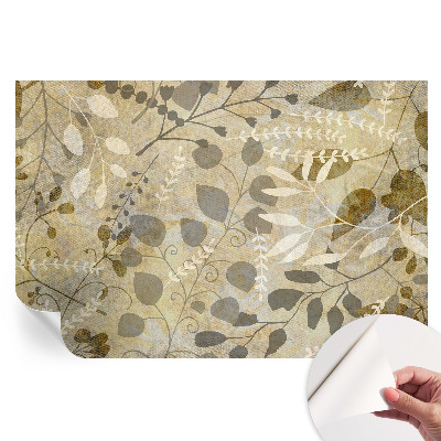 Papier peint photo autocollant motif feuilles de rameaux pour chambre